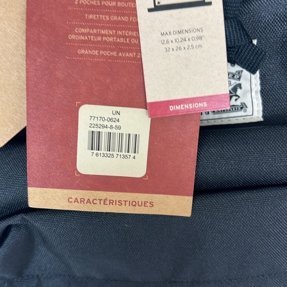 Levi's Nylon Backpack Black Interior Laptop Sleeve School NWT - Picture 6 of 13